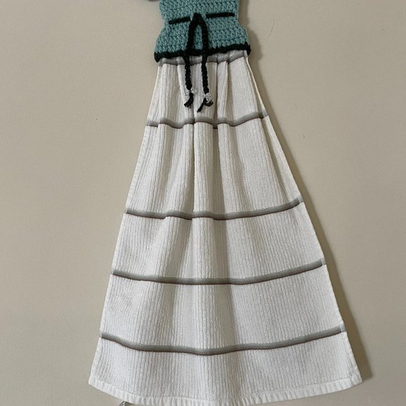 Handmade Dress Hand Towel, Crochet Mother's Day Gifts, Handmade Tea Towel - Picture 4 of 10